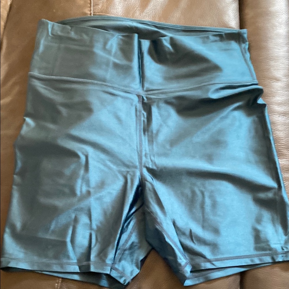Women's Shiny Teal Shorts